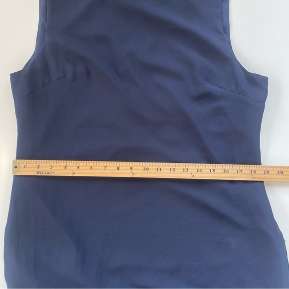Nanette Nanette Lepore Navy Blue Sleeveless Drop Waist Pleated Dress Size 12 - Picture 10 of 12